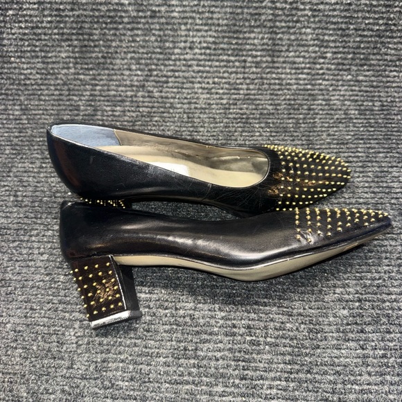 Bellini Black and Gold Studded Flats - Picture 4 of 6